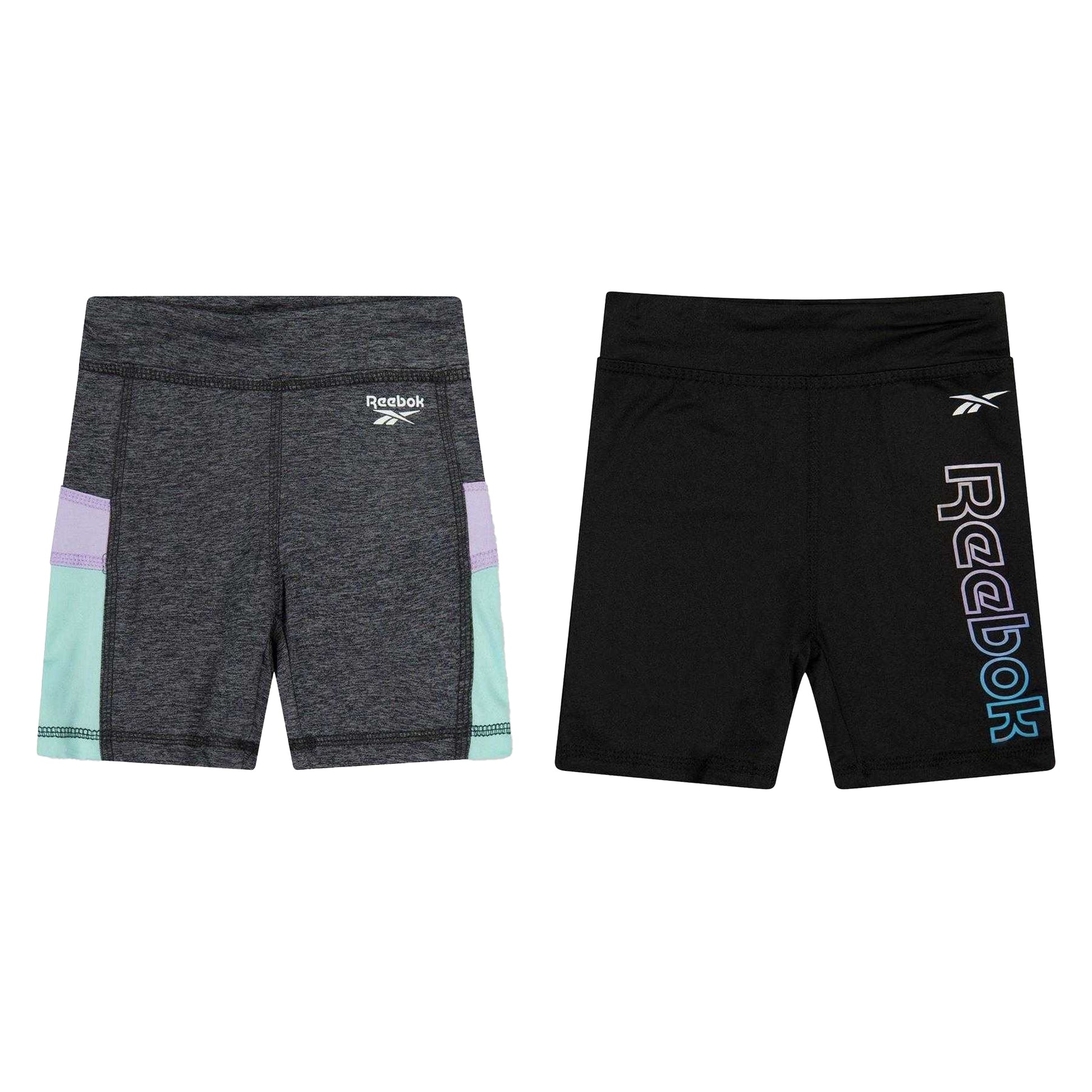 Midnight - Front - Reebok Girls Jersey Shorts (Pack of 2)
