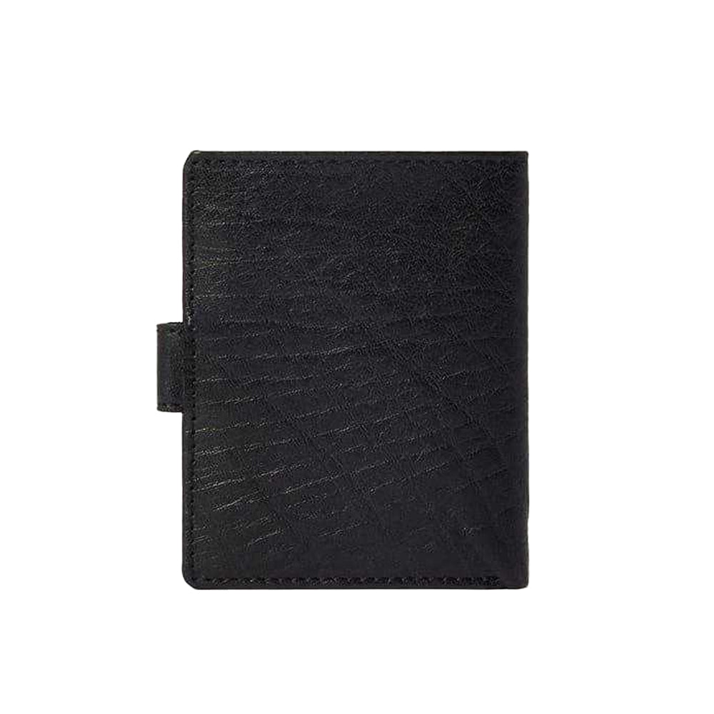 Black - Back - Osprey Highland Embossed Leather Travel Popper Wallet