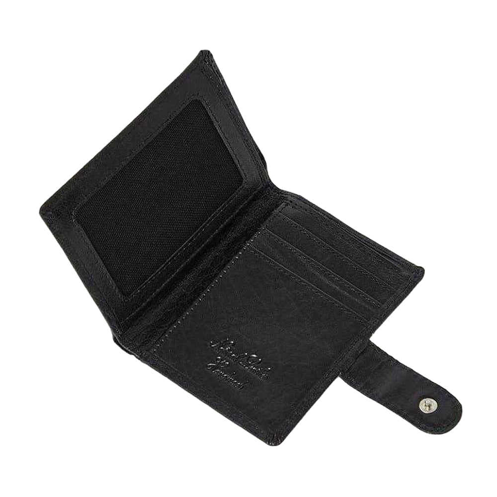 Black - Side - Osprey Highland Embossed Leather Travel Popper Wallet