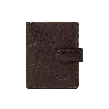 Chocolate - Front - Osprey Highland Embossed Leather Travel Popper Wallet