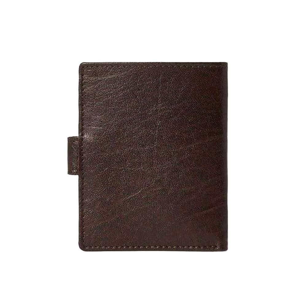 Chocolate - Back - Osprey Highland Embossed Leather Travel Popper Wallet