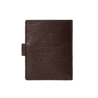 Chocolate - Back - Osprey Highland Embossed Leather Travel Popper Wallet
