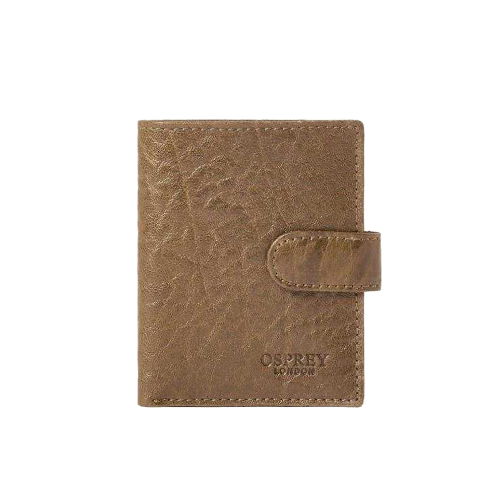 Cognac - Front - Osprey Highland Embossed Leather Travel Popper Wallet