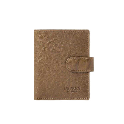 Cognac - Front - Osprey Highland Embossed Leather Travel Popper Wallet