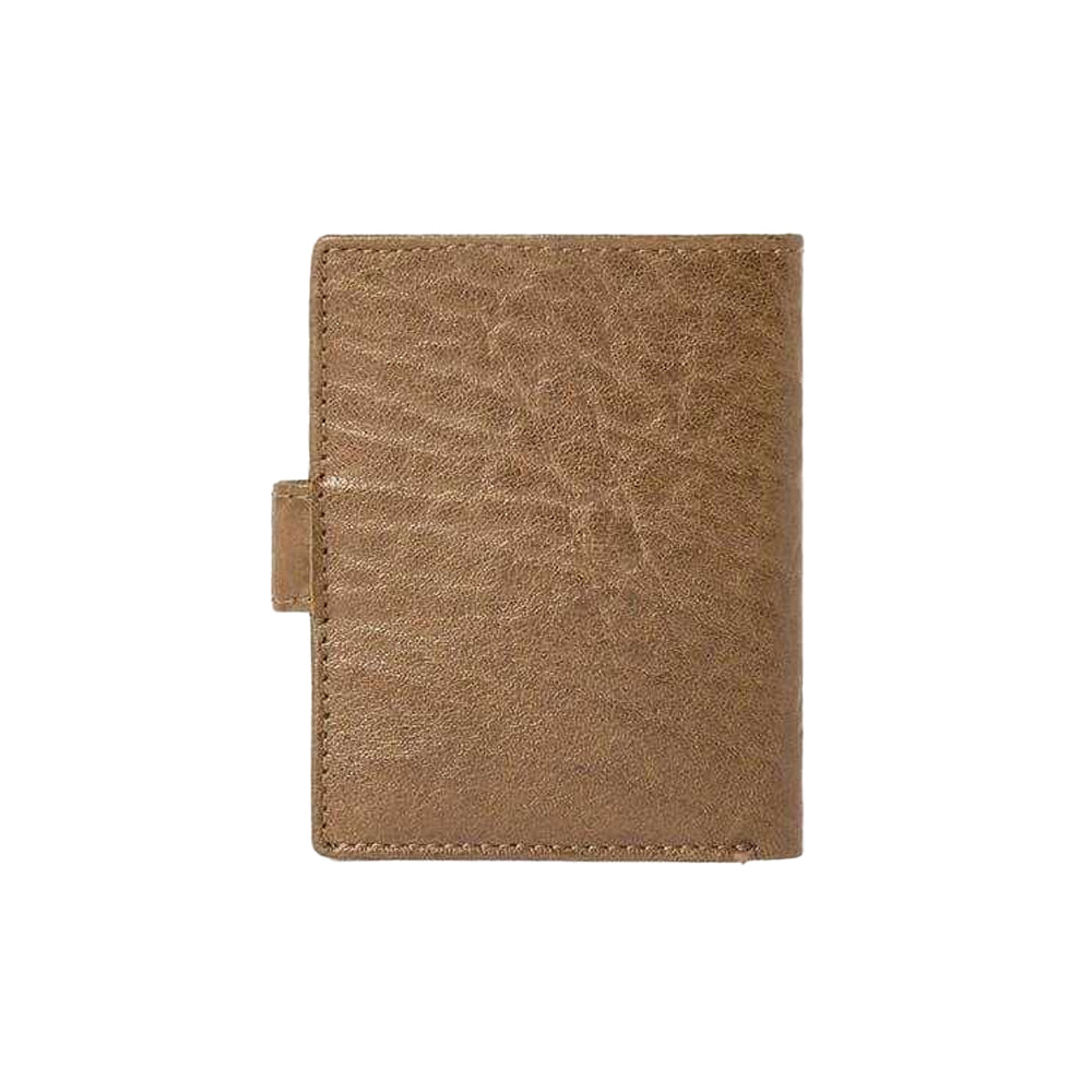 Cognac - Back - Osprey Highland Embossed Leather Travel Popper Wallet