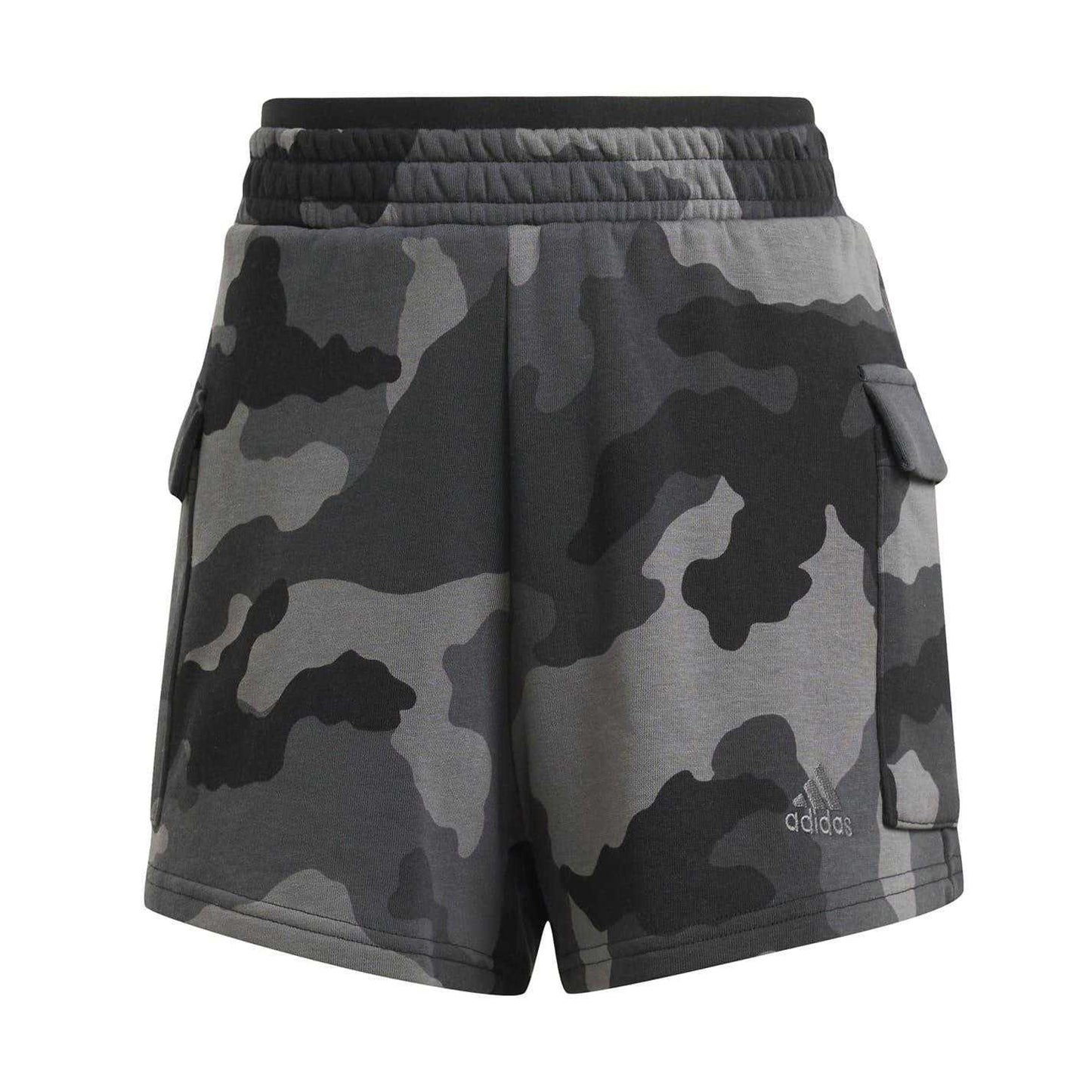 Black Camo - Front - Adidas Womens-Ladies Essentials Loose Fit Cargo Shorts