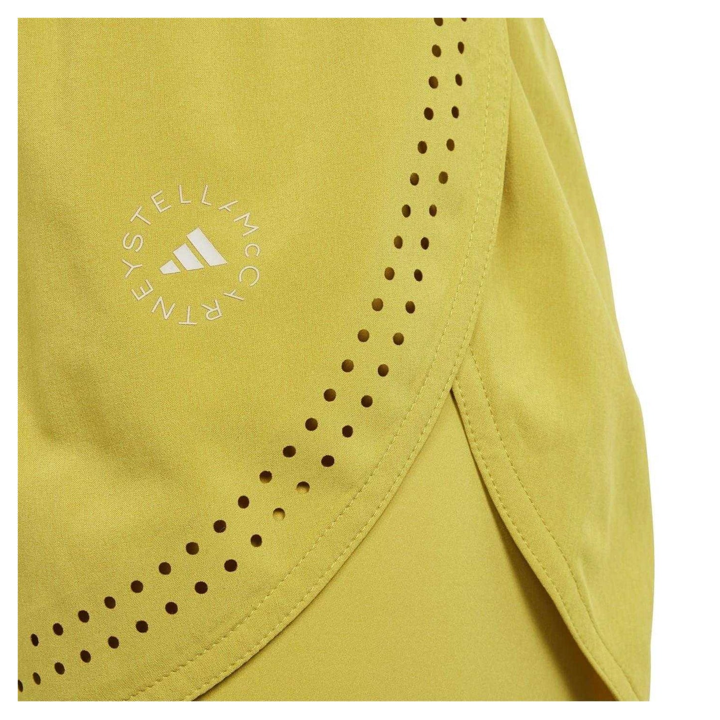 Green - Side - Adidas Womens-Ladies Stella McCartney Loose Fit Running Shorts