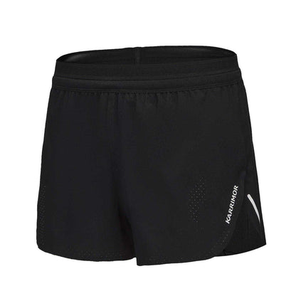 Black - Side - Karrimor Womens-Ladies 2 in 1 Running Shorts