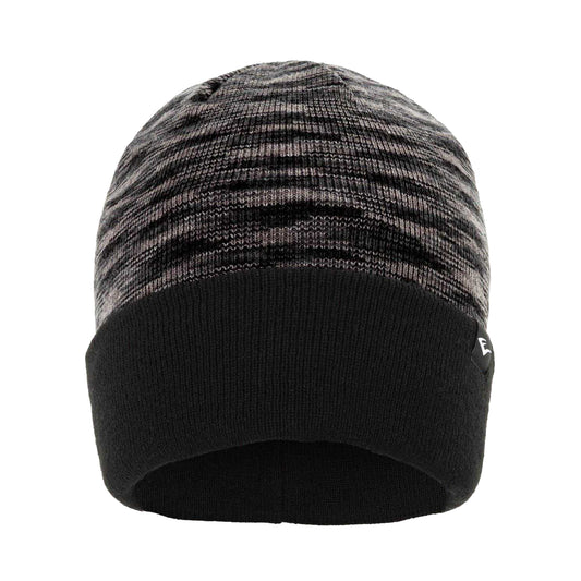 Black-Grey Marl - Front - Everlast Mens Striped Beanie