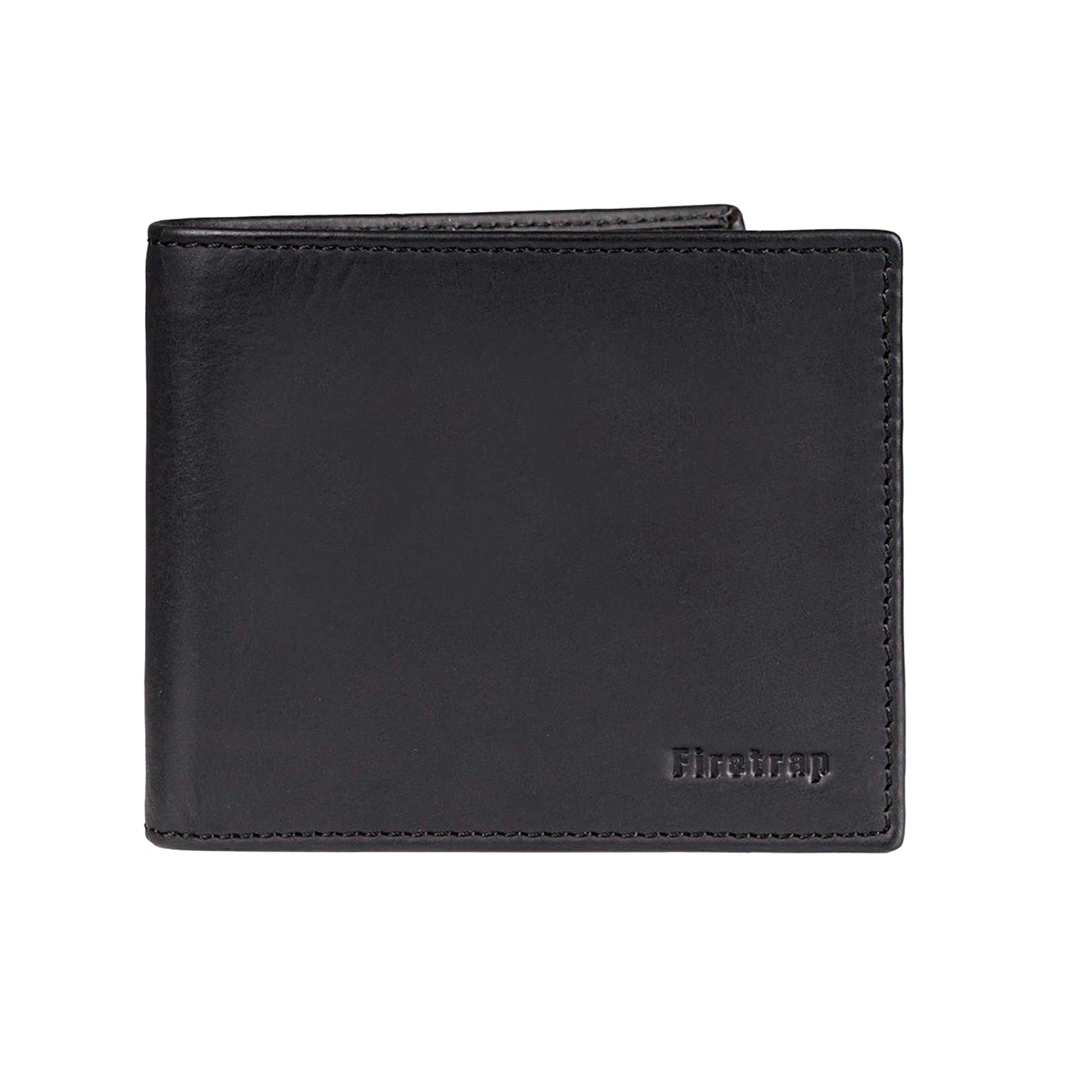 Black - Front - Firetrap Mens Icon Leather Wallet