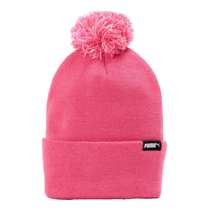 Pink - Back - Puma Mens Core Pom Pom Knitted Beanie