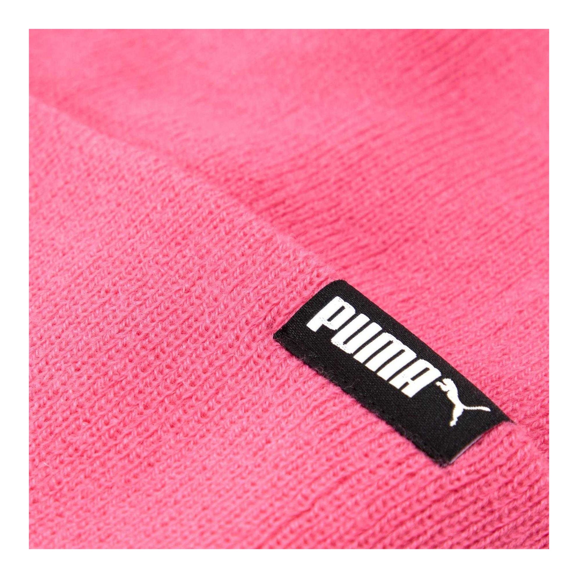 Pink - Side - Puma Mens Core Pom Pom Knitted Beanie