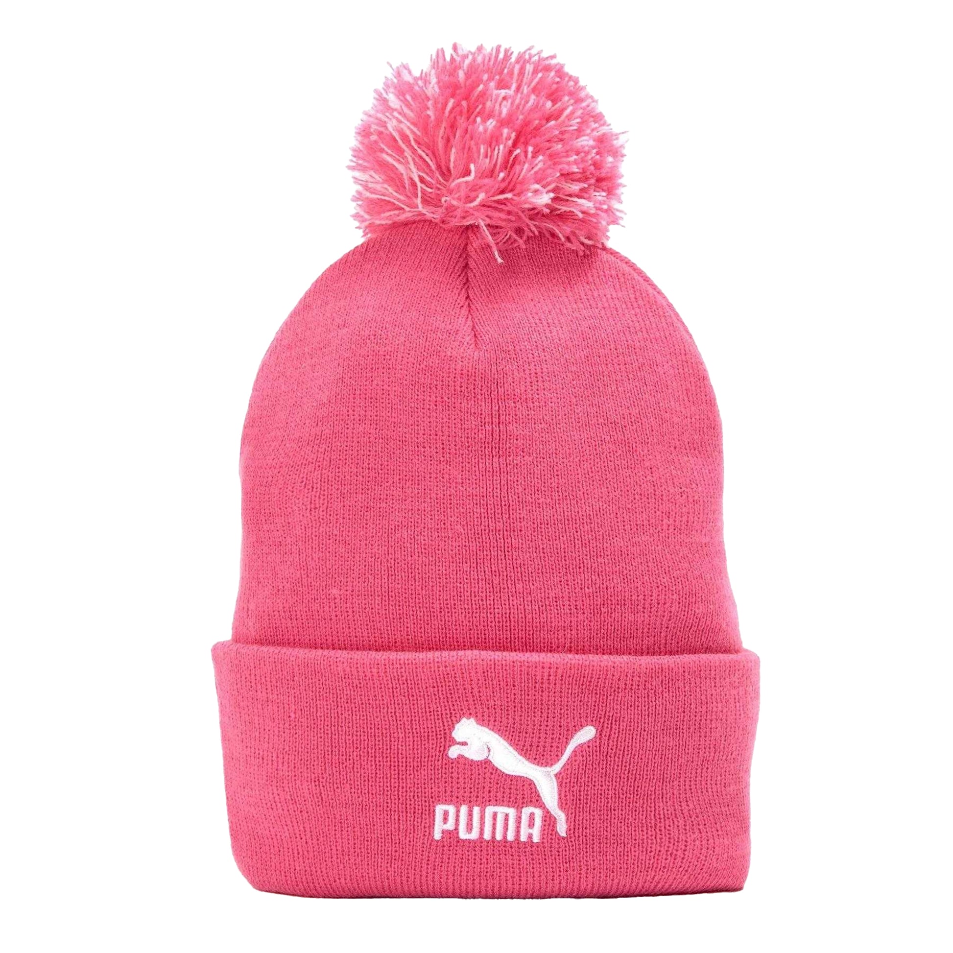 Pink - Front - Puma Mens Core Pom Pom Knitted Beanie