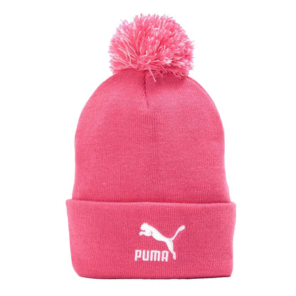 Pink - Front - Puma Mens Core Pom Pom Knitted Beanie