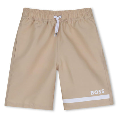 Stone - Front - Boss Boys Logo Printed Shorts