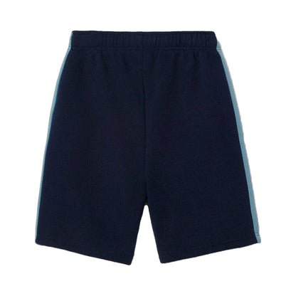 Navy - Back - Lacoste Childrens-Kids Fleece Colour Block Sweat Shorts