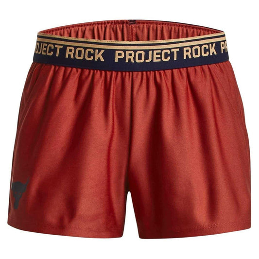 Red - Front - Under Armour Girls Project Rock Chino Shorts