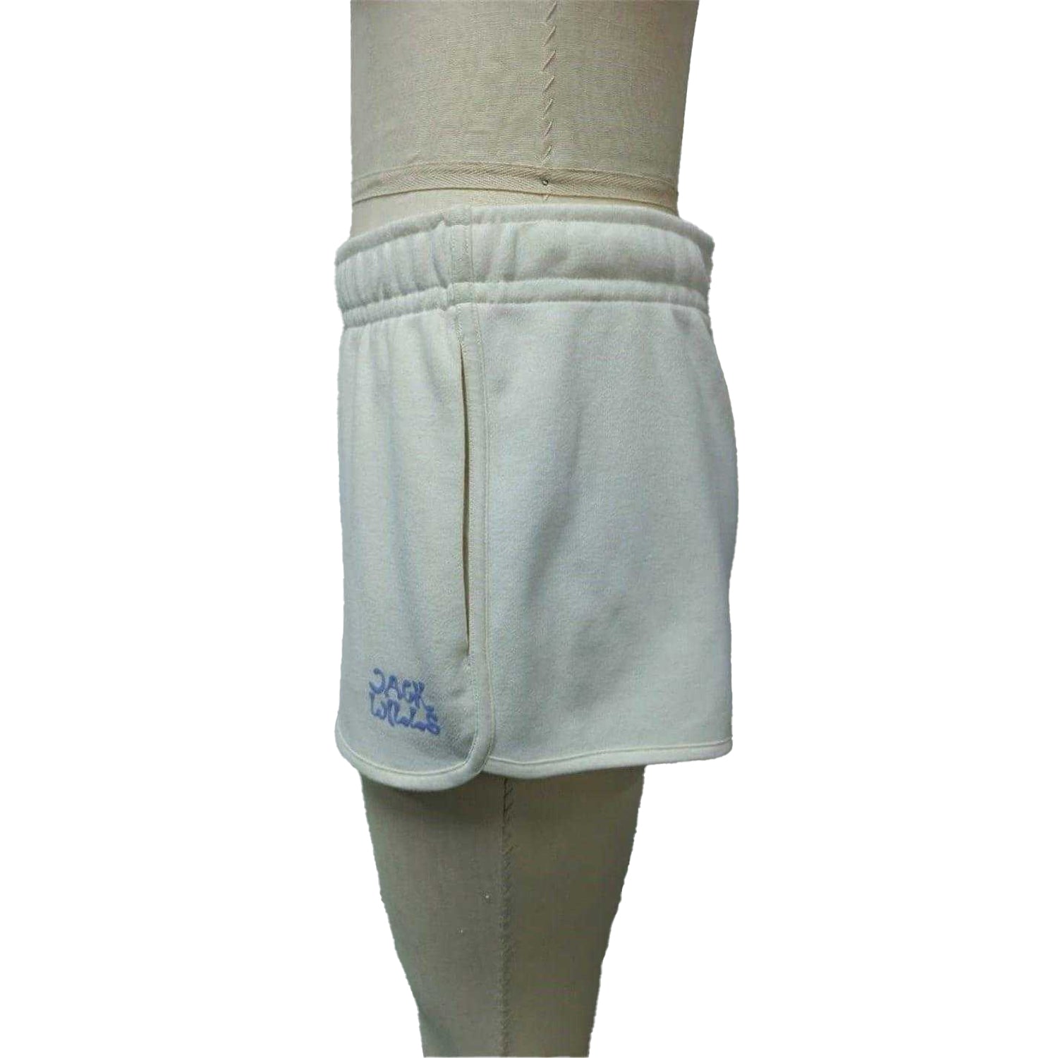 Vintage White - Side - Jack Wills Womens-Ladies Curved Sweat Shorts
