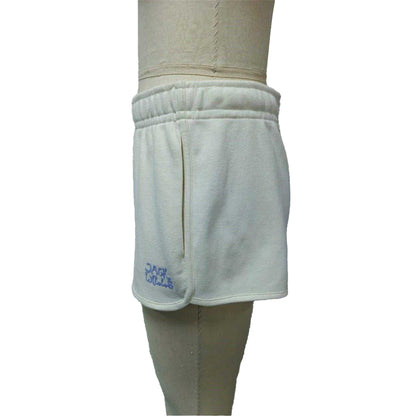 Vintage White - Side - Jack Wills Womens-Ladies Curved Sweat Shorts