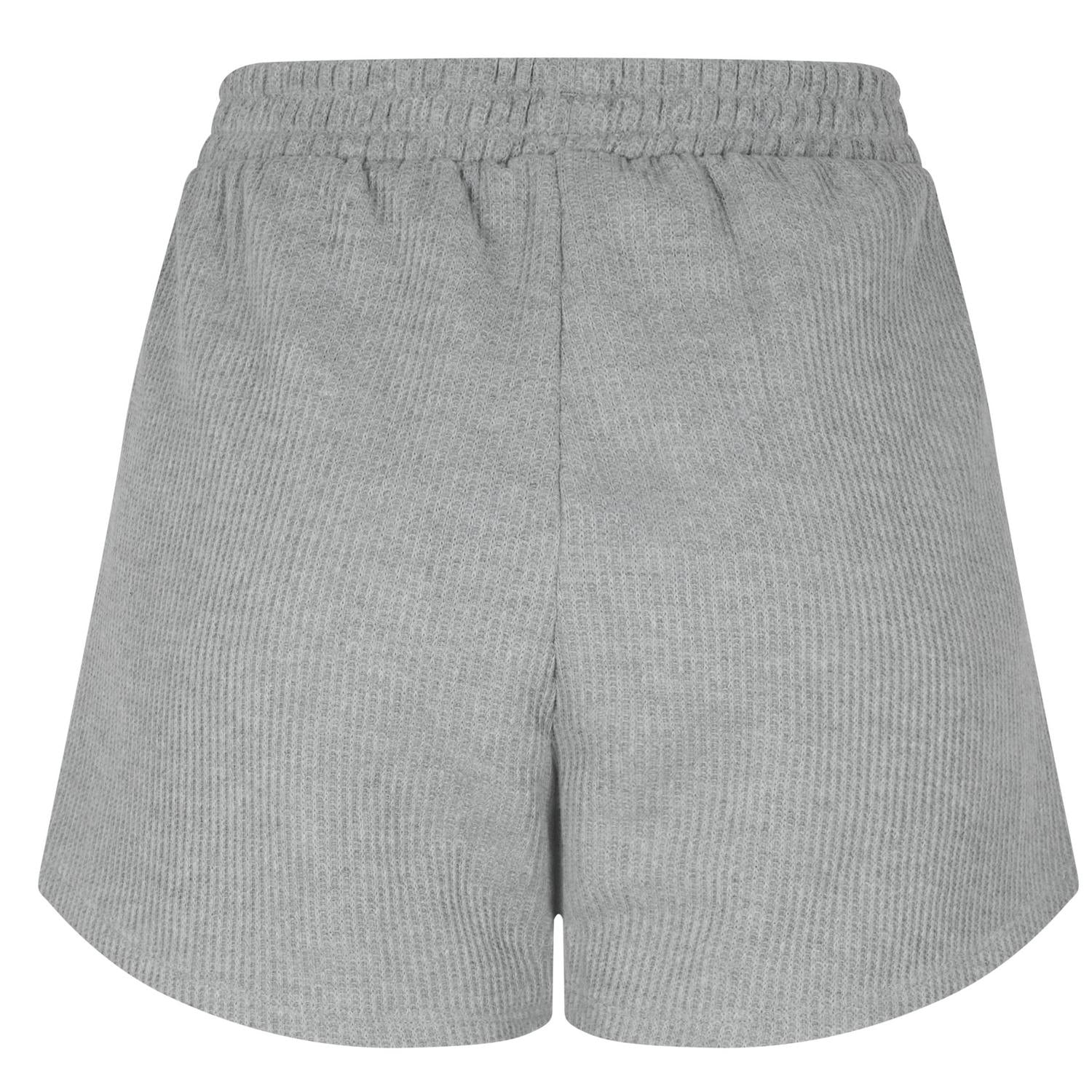 Medium Grey - Back - Reebok Womens-Ladies Ribbed Sweat Shorts
