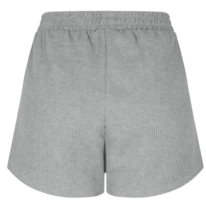 Medium Grey - Back - Reebok Womens-Ladies Ribbed Sweat Shorts