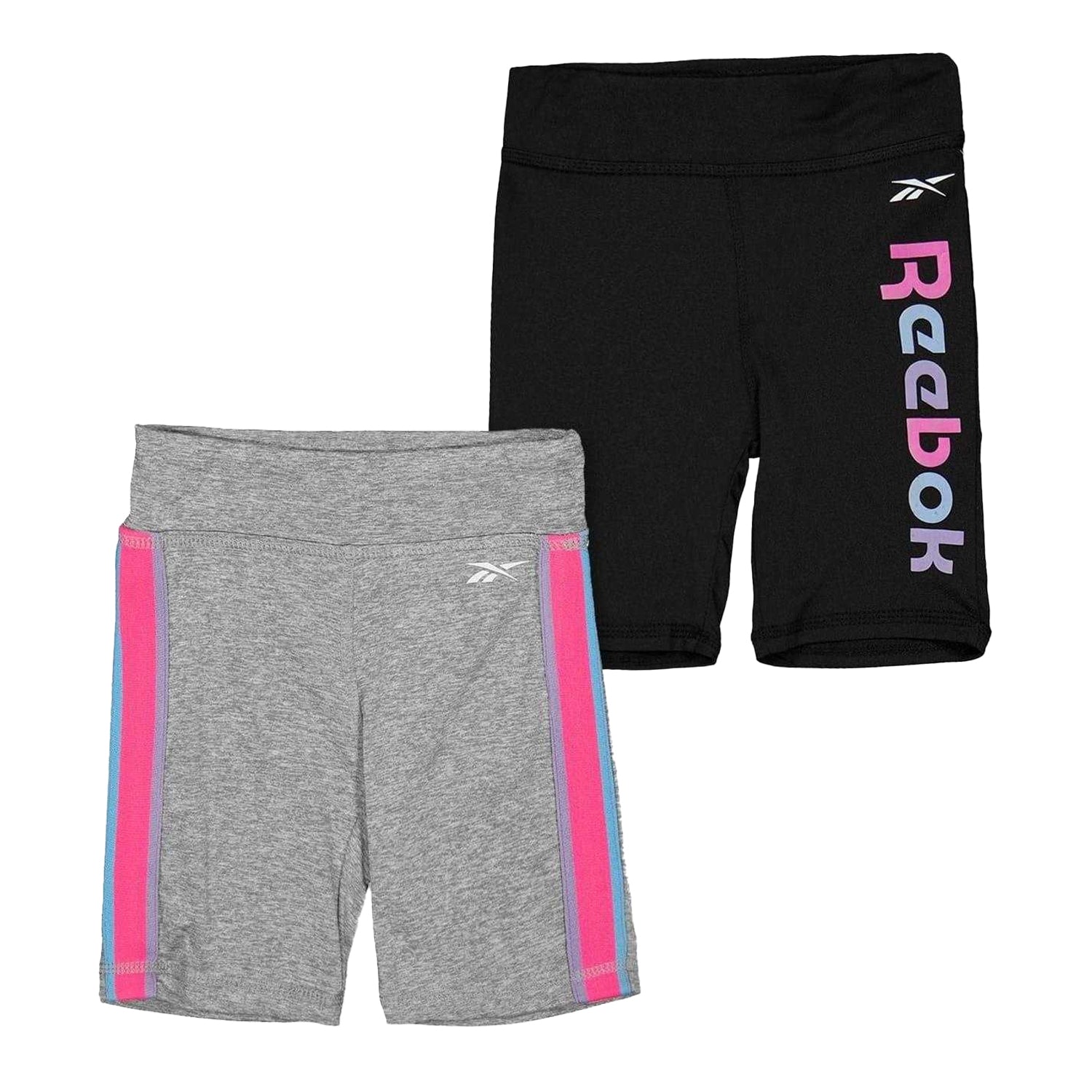 Silver - Front - Reebok Unisex Adult Slim Shorts (Pack of 2)