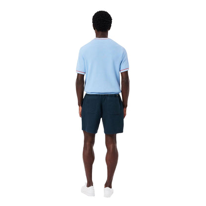 Navy - Back - Lacoste Mens Waffle Knit Relaxed Fit Shorts