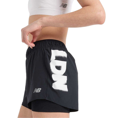 Black - Side - New Balance Womens-Ladies Running Shorts