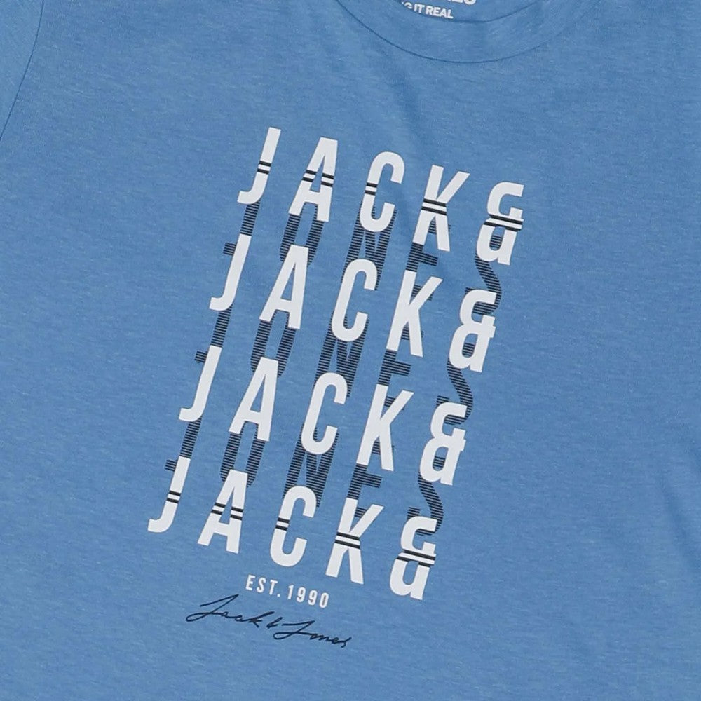 Navy-Blue-White - Side - Jack And Jones Childrens-Kids Delvin T-Shirt (Pack of 3)