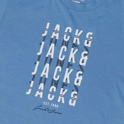 Navy-Blue-White - Side - Jack And Jones Childrens-Kids Delvin T-Shirt (Pack of 3)