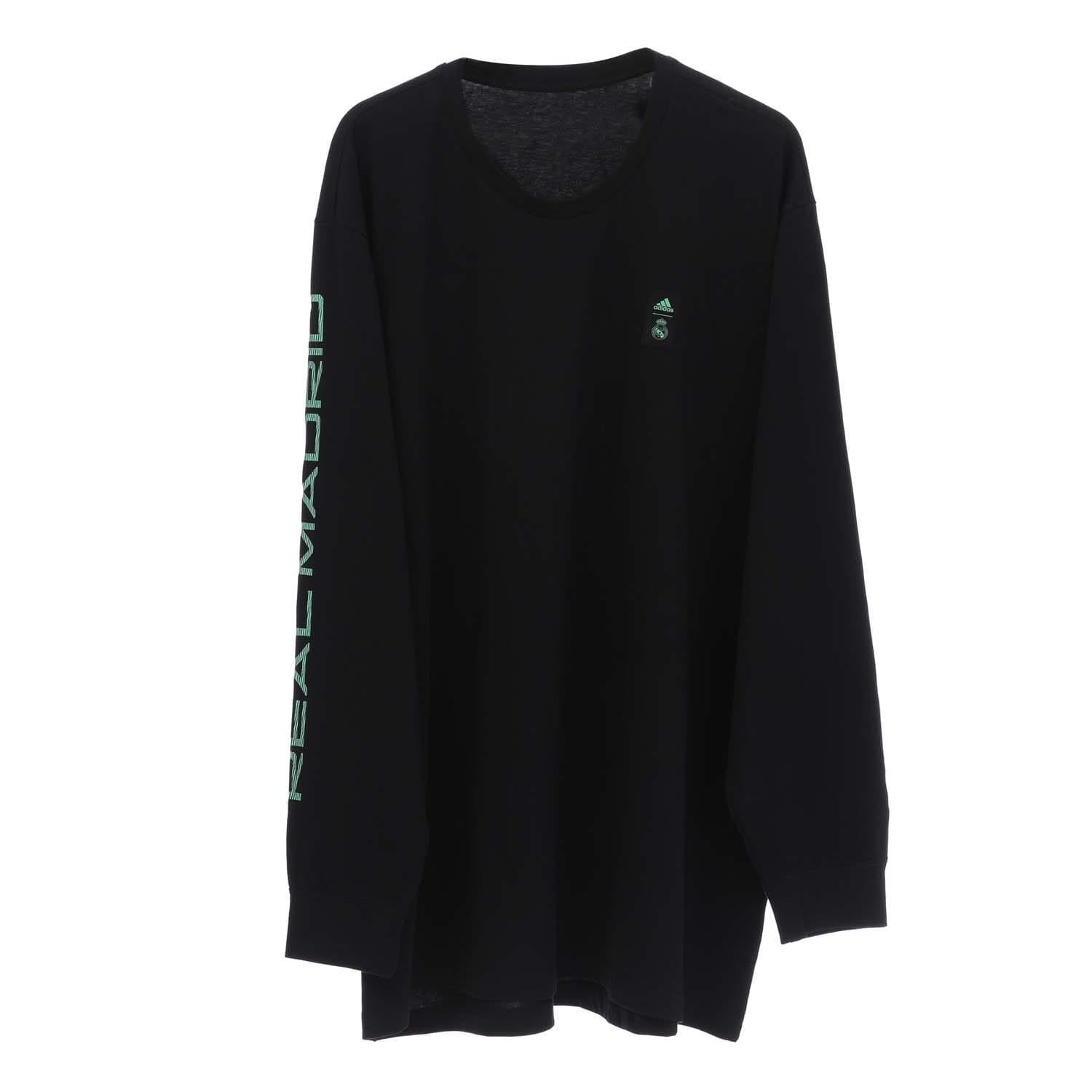 Black-Green - Front - Adidas Mens Performance Long-Sleeved T-Shirt