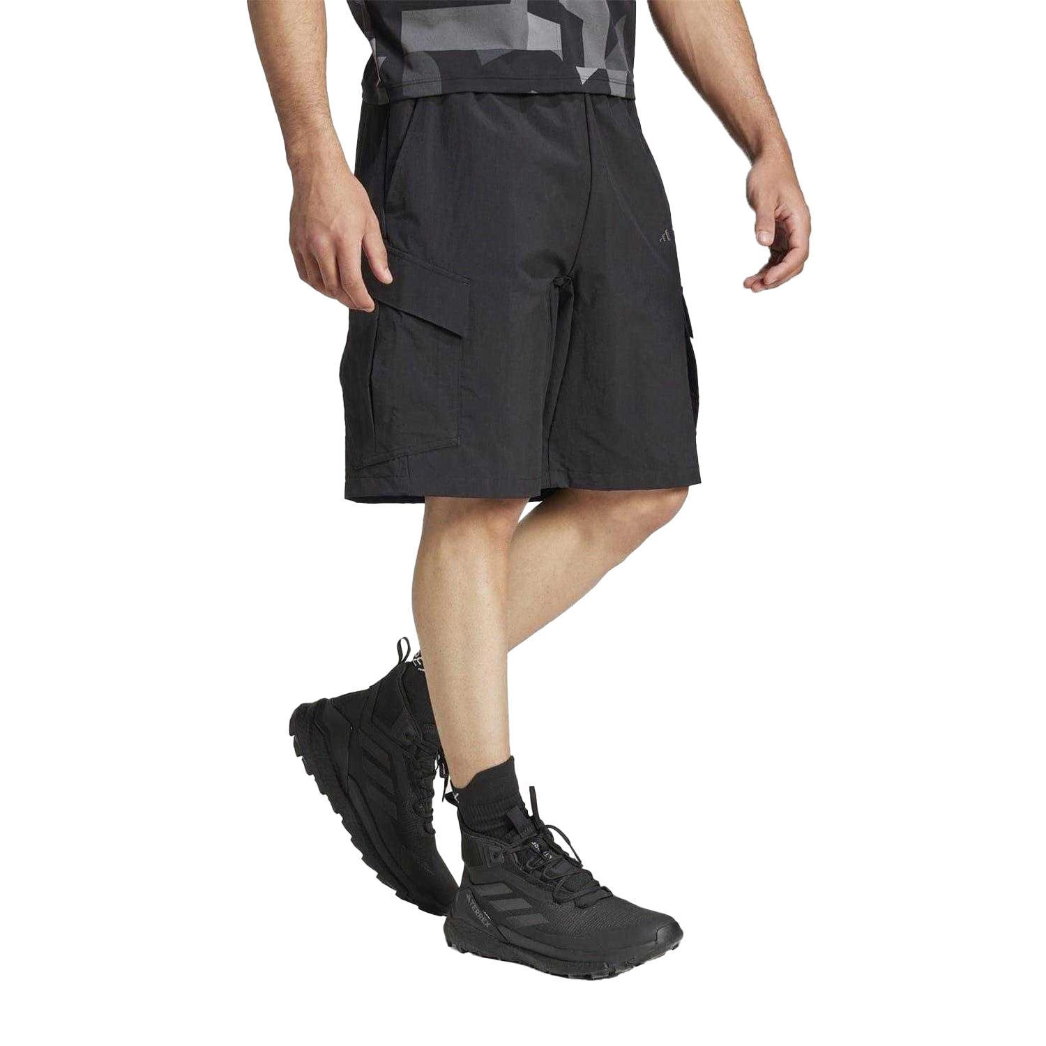 Black - Side - Adidas Mens Terrex Polyamide Cargo Shorts