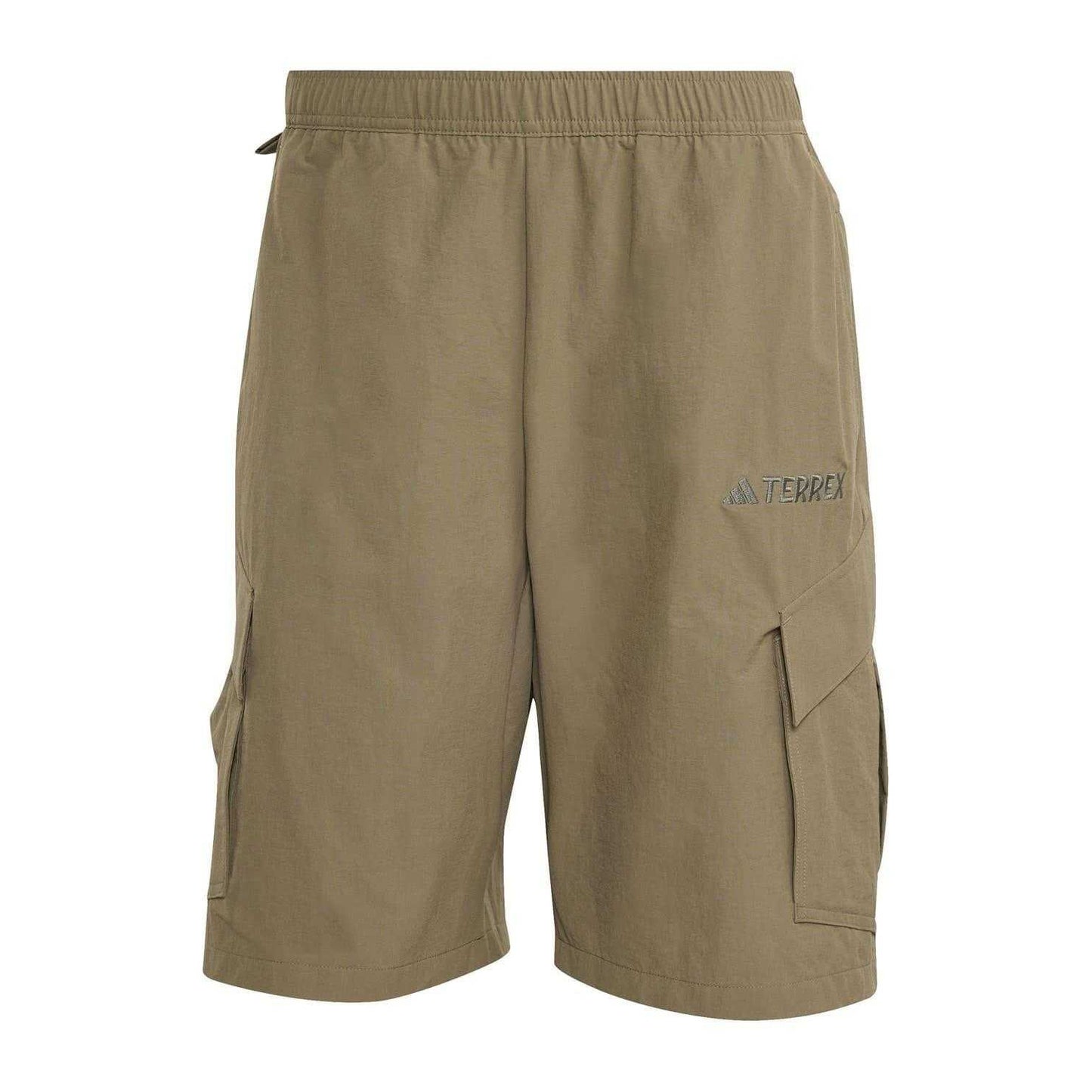 Olive - Front - Adidas Mens Terrex Polyamide Cargo Shorts