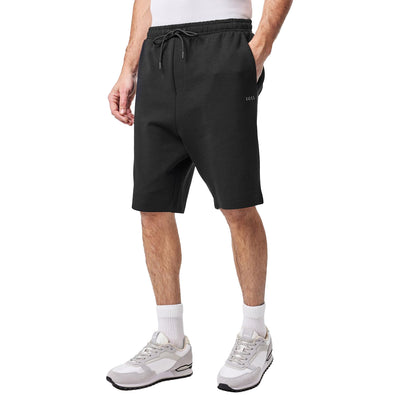 Black - Side - Boss Mens Drawstring Waist Sweat Shorts