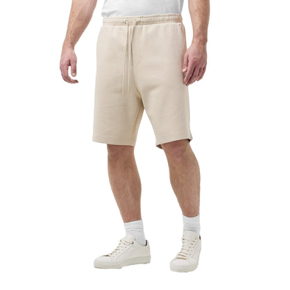 Beige - Side - Boss Mens Drawstring Waist Sweat Shorts