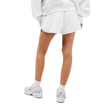 Vintage White - Back - Jack Wills Womens-Ladies Ribbed Relaxed Fit Sweat Shorts