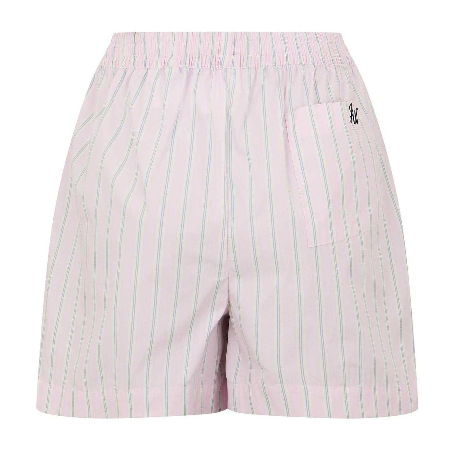 Pink - Back - Jack Wills Womens-Ladies Poplin Vertical Stripe Relaxed Fit Chino Shorts