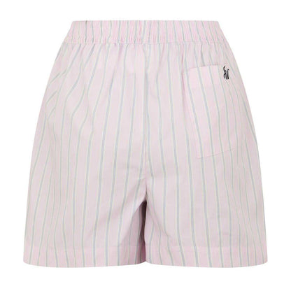 Pink - Back - Jack Wills Womens-Ladies Poplin Vertical Stripe Relaxed Fit Chino Shorts