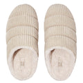 Ivory - Lifestyle - FitFlop Womens-Ladies Chrissie Corduroy Fleece Lined Slippers