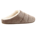 Mink - Back - FitFlop Womens-Ladies Chrissie Corduroy Fleece Lined Slippers