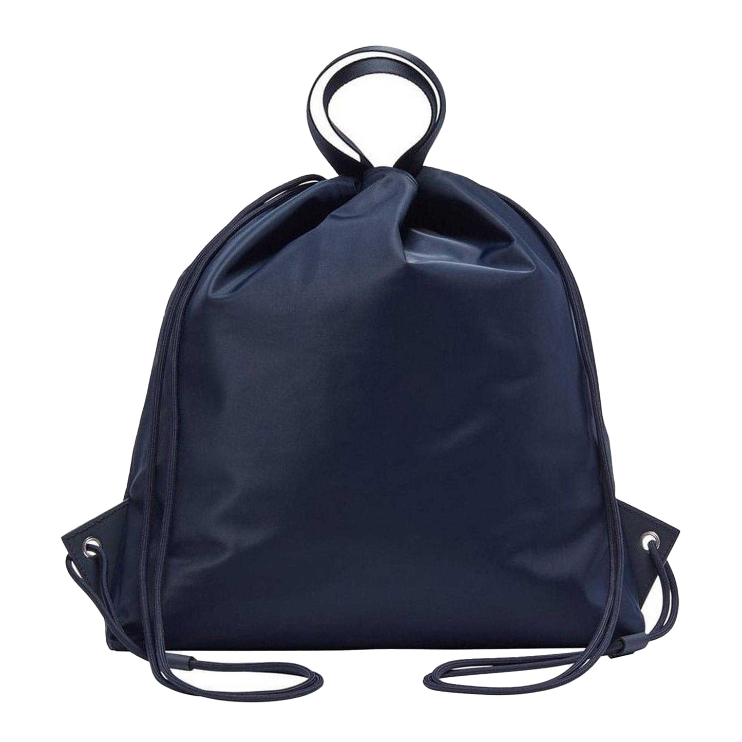 Navy - Back - Boss Leather Trim Athletic Drawstring Bag