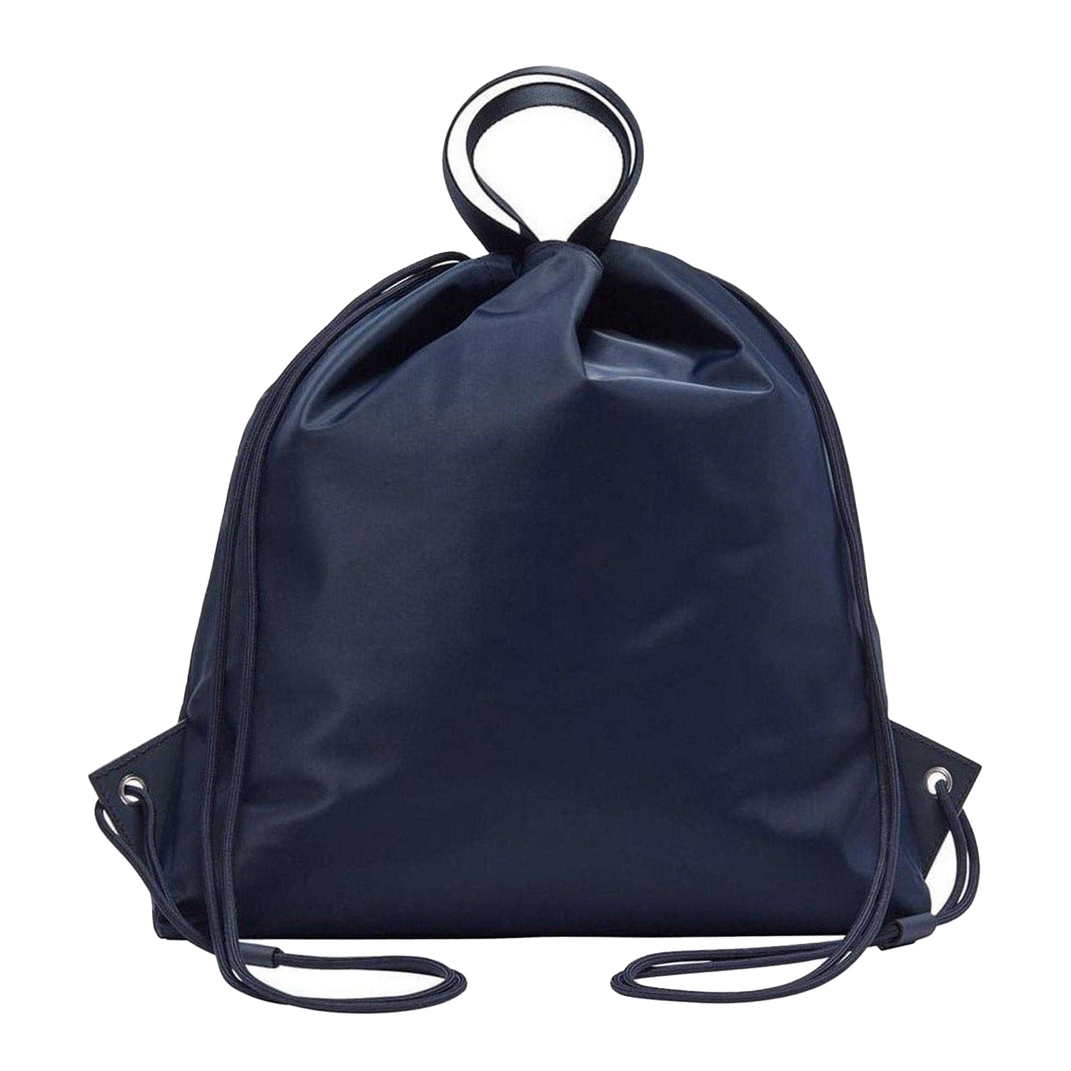 Navy - Back - Boss Leather Trim Athletic Drawstring Bag