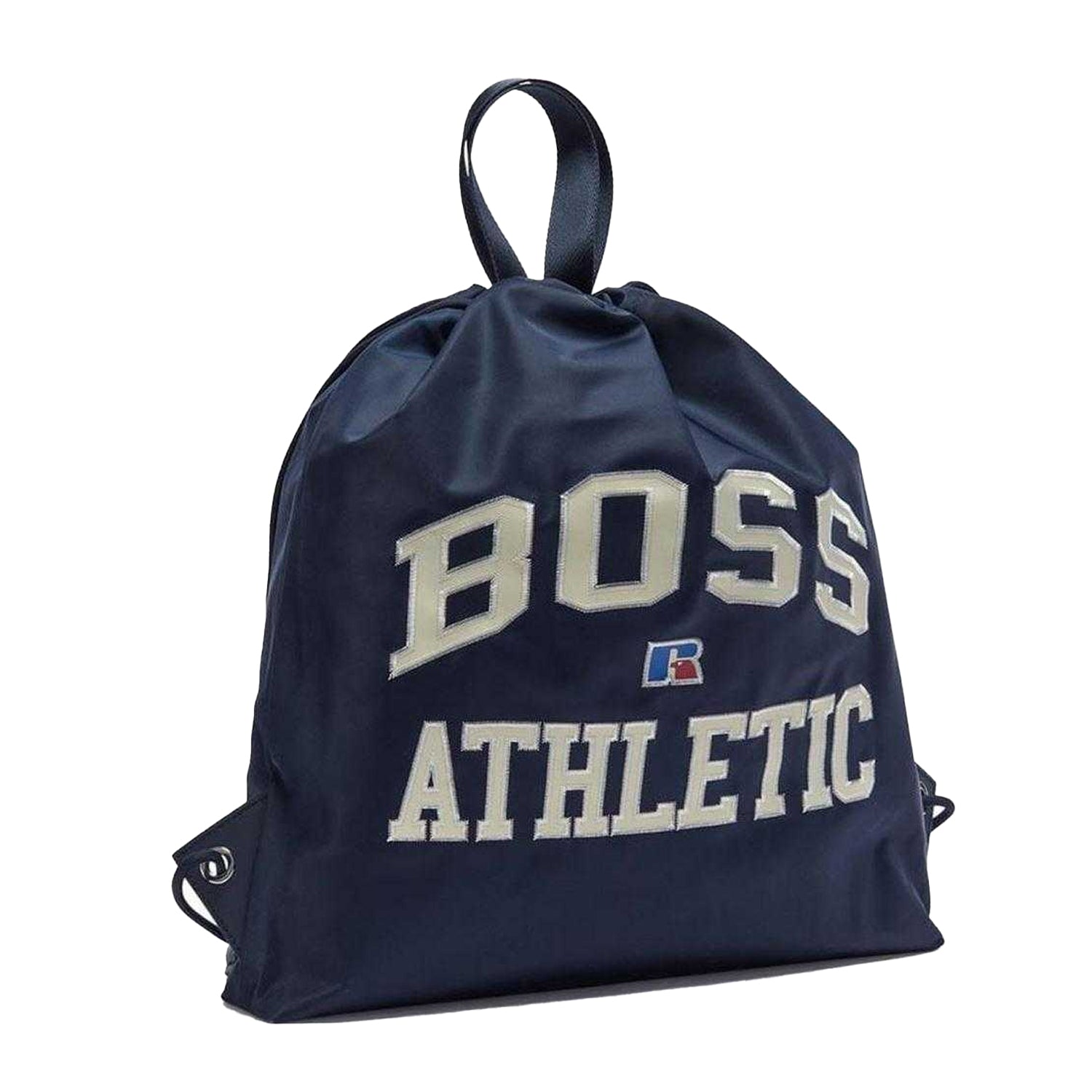 Navy - Front - Boss Leather Trim Athletic Drawstring Bag