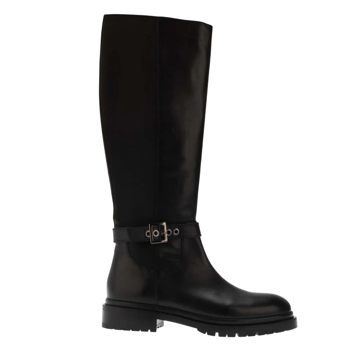 Black - Side - Dune London Womens-Ladies Teller Casual Leather Knee-High Boots