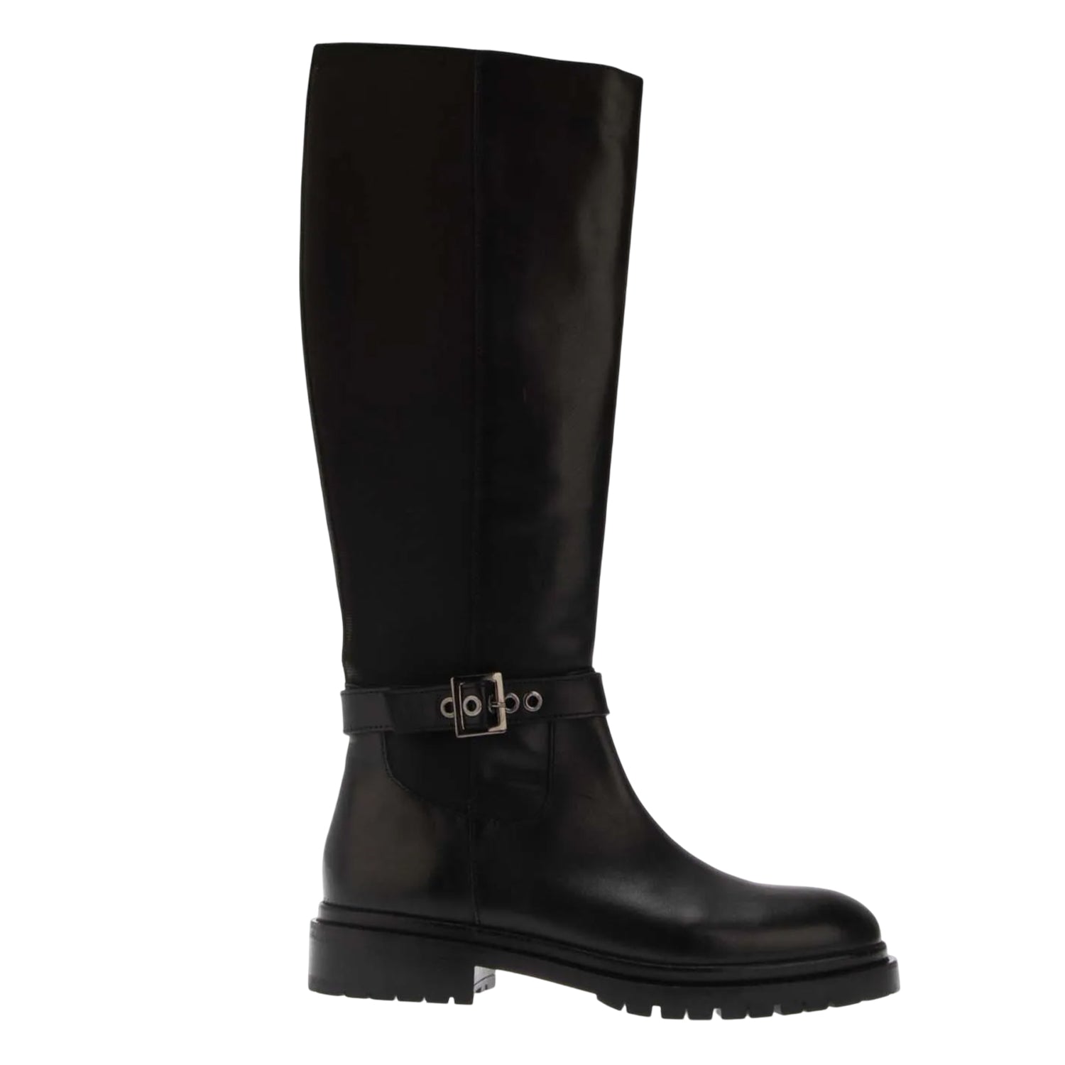 Black - Side - Dune London Womens-Ladies Teller Casual Leather Knee-High Boots