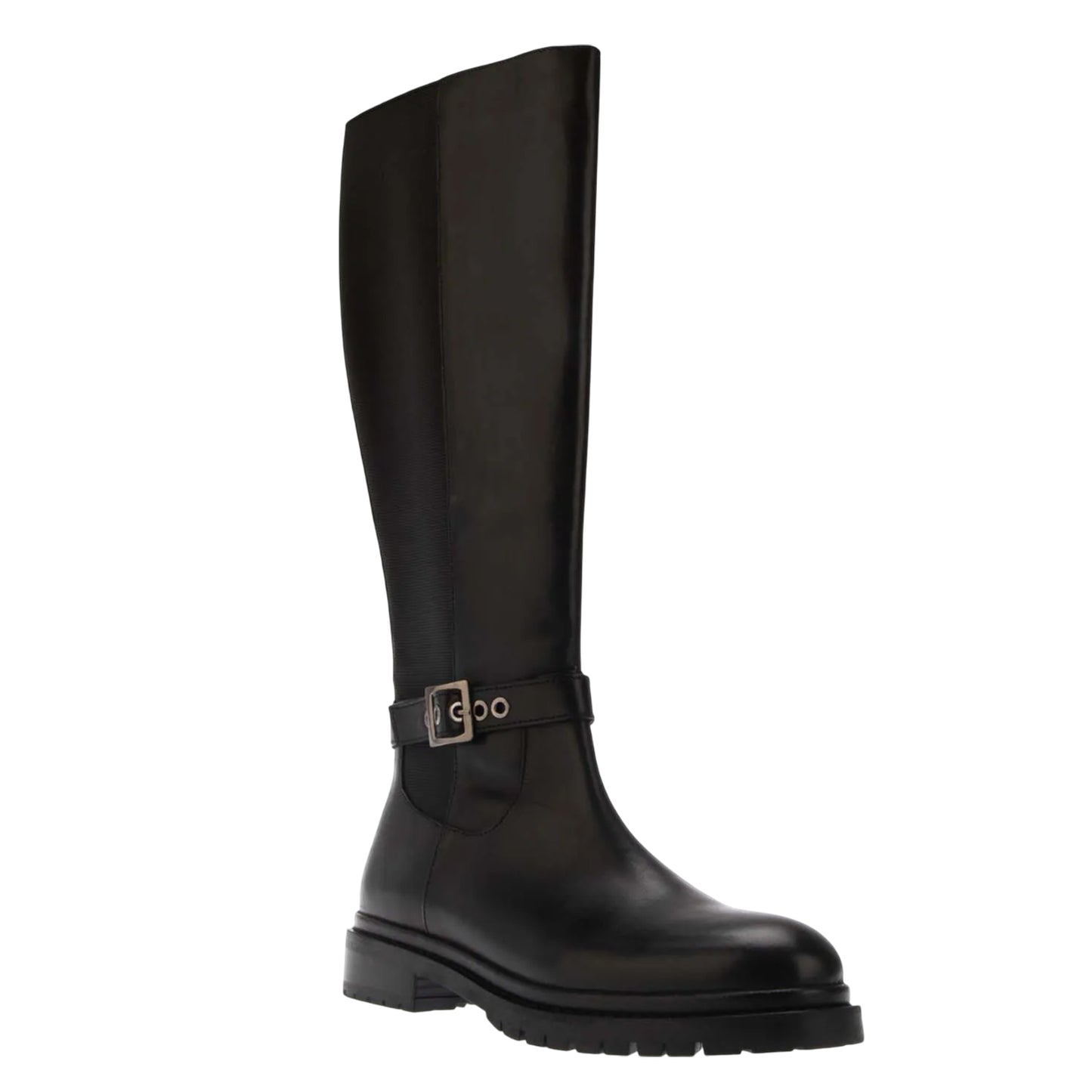 Black - Front - Dune London Womens-Ladies Teller Casual Leather Knee-High Boots