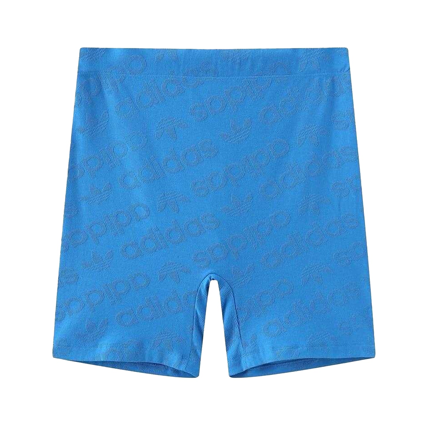 Blue - Front - Adidas Womens-Ladies Originals Cotton All Over Logo Biker Shorts
