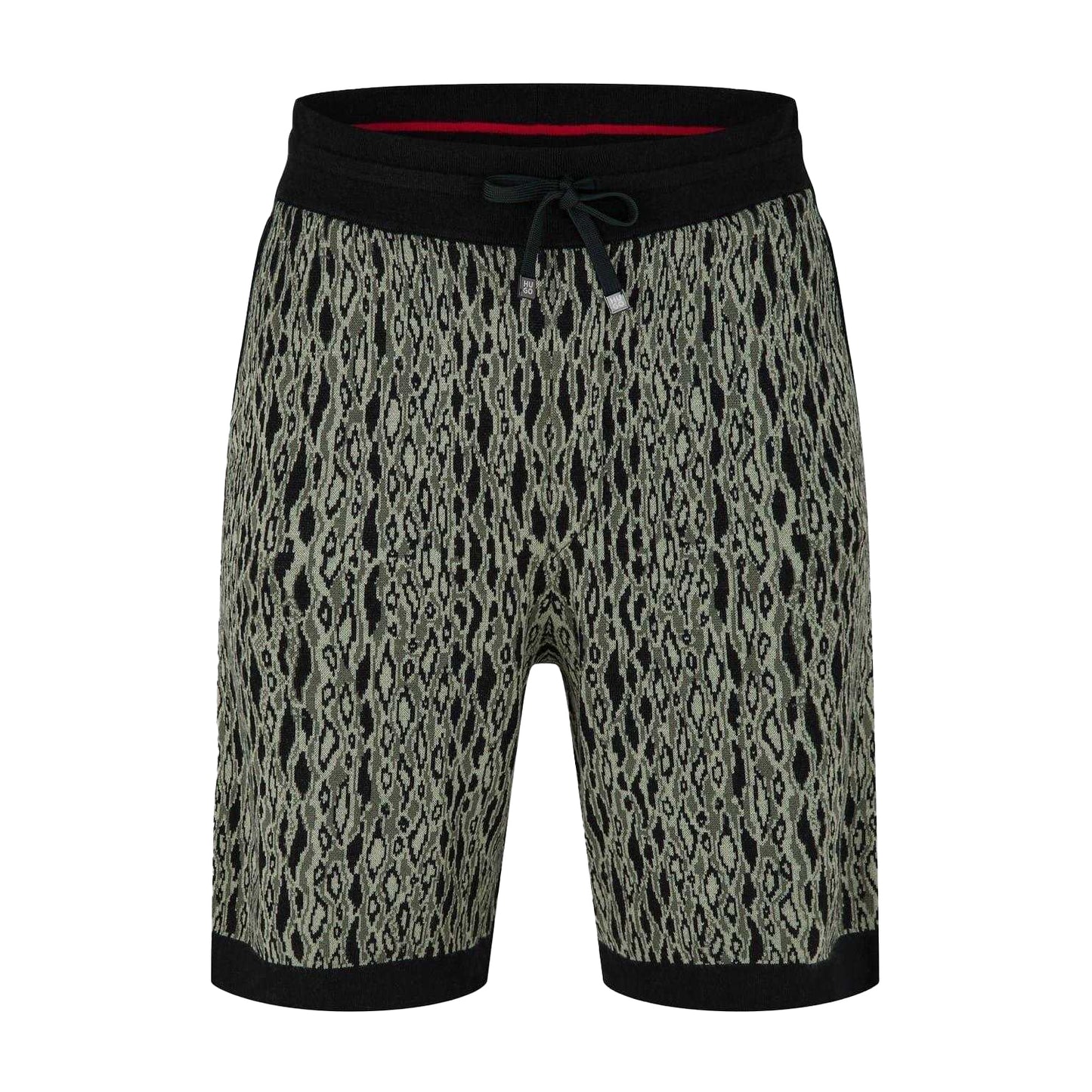 Green Print - Front - Hugo Mens Animal Print Sweat Shorts