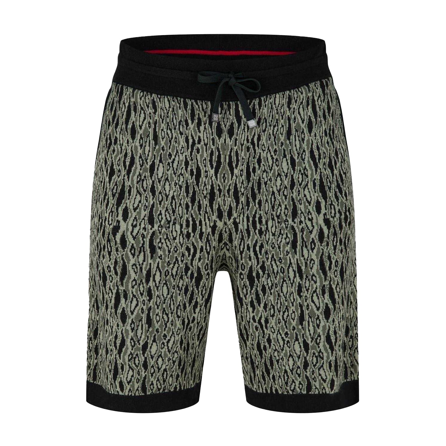 Green Print - Front - Hugo Mens Animal Print Sweat Shorts