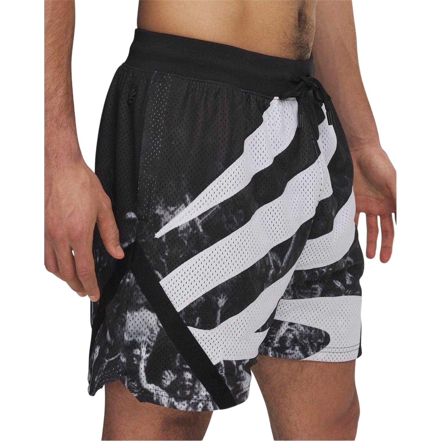 Black-White - Side - Under Armour Mens Basketball Shorts